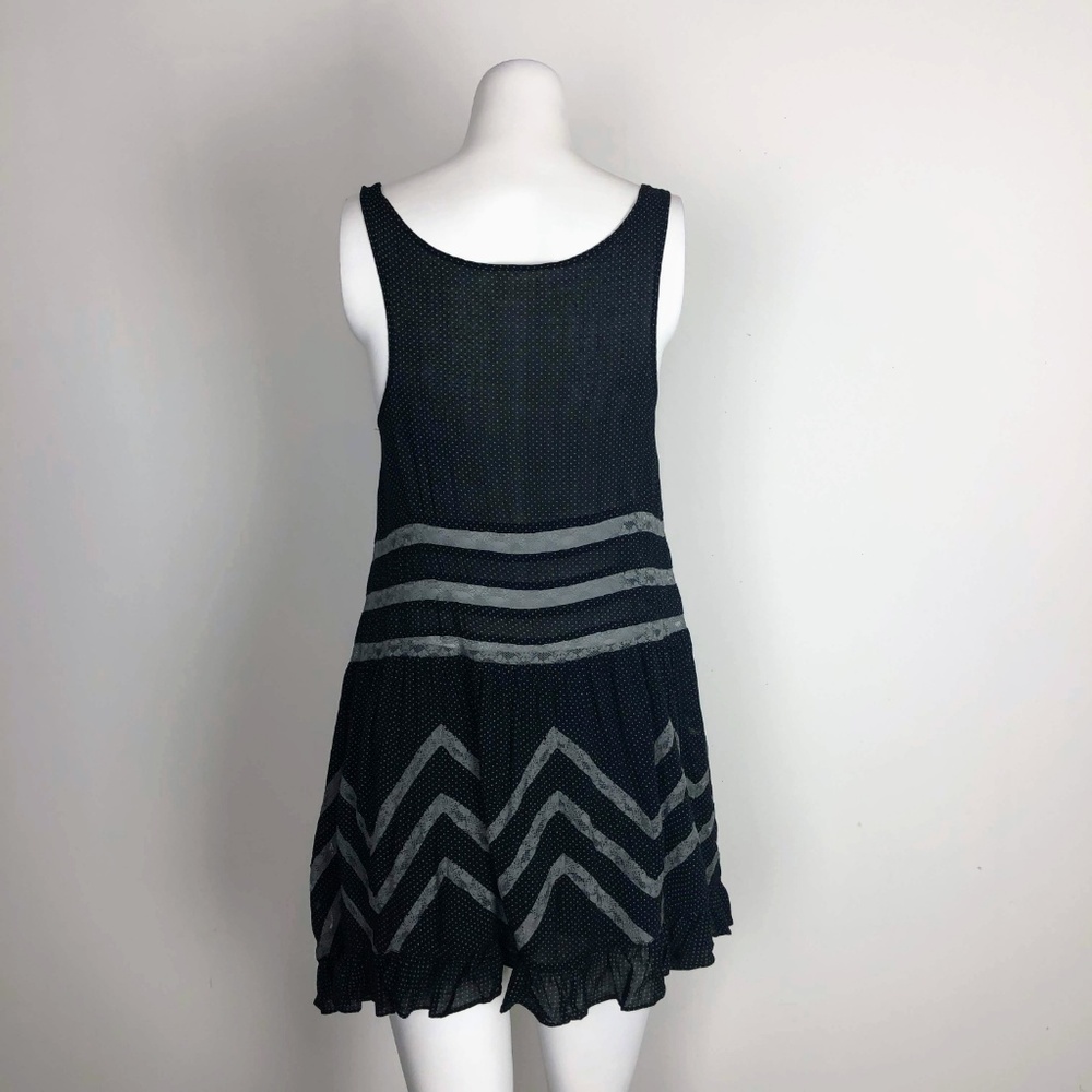 Free People Voile Trapeze Swing Dress Tunic Black - Picture 8 of 8